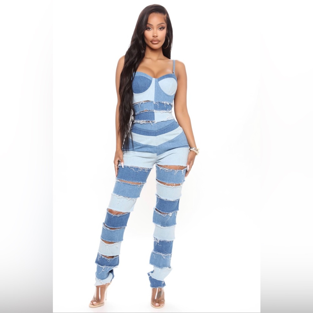 Claudia Colorblock Denim Jumpsuit